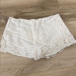 Urban Outfitters ivory lace shorts
